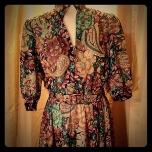 Vintage Paisley Shirt Dress by Phase One Fashions